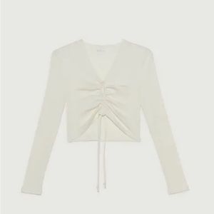 OAK + FORT ruched crop blouse